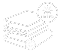 Inovamos contigo, crecemos juntos ilustración vectorial uv led minimalista