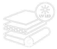 Inovamos contigo, crecemos juntos ilustración vectorial uv led minimalista
