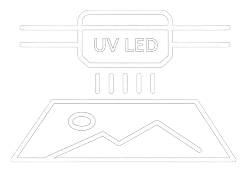 icono minimalista de impresión uv led